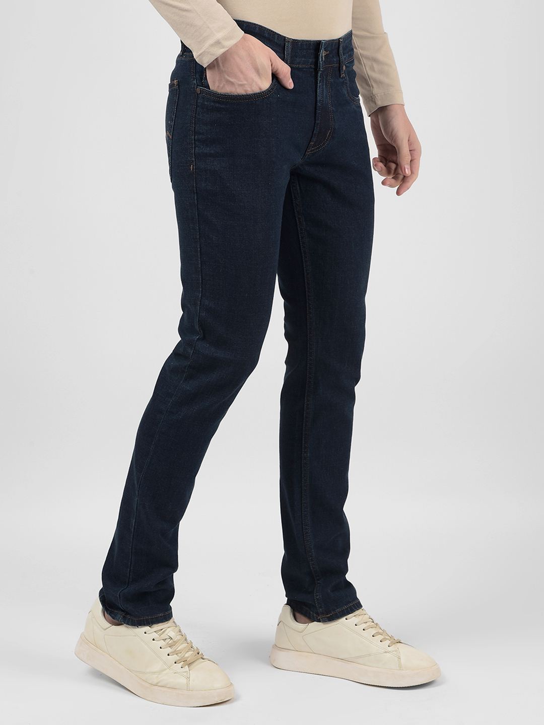 Numero Uno Men Solid Dark Blue Jeans